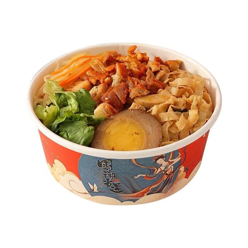 Environmentally Friendly Biodegradable Disposable Kraft Paper Plate & Bowl Takeaway Soup Salad Snacks
