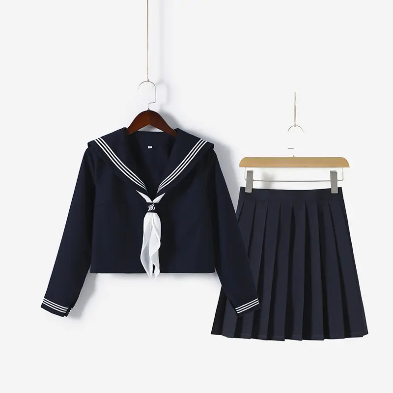 日本のJKユニフォーム制服女の子JKカレッジスタイルスーツセーラーコスチューム女性セクシーシャツプリーツスカート