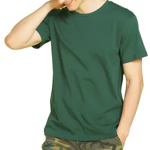 Custom Print On Demand Basic Tshirt Unisex Round Neck Printed T shirt Men's 210Gsm Cotton Blanks T-shirt Men T-shirt