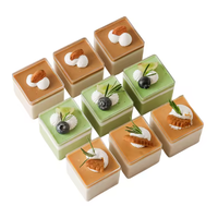 Boîte en plastique transparente portable en PET pour gâteaux, biscuits, mousse, emballage alimentaire, boîte en plastique carrée