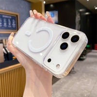 Vente en gros Nouveau pour iPhone 16 Pro Max Étui de téléphone transparent magnétique pour iPhone 15 14 13 12 11 Pro Étui de protection en TPU acrylique