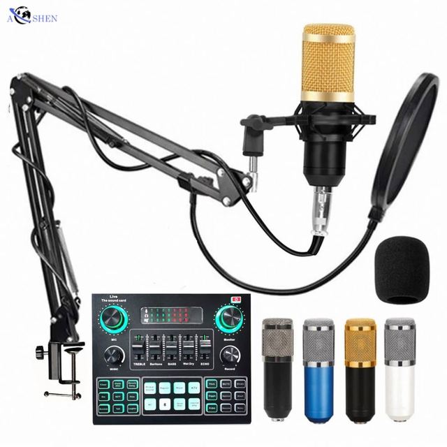 Wholesale Professional Livestream Condenser Microphone V9 Sound Card Set for Webcast Live Broadcast Recording Podcast Equipment