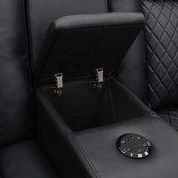 Canapé inclinable électrique de luxe Geeksofa 2 places en cuir avec console et haut-parleur Bluetooth pour cinéma maison