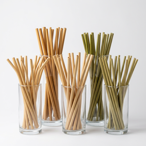 Pailles à boire en bambou écologiques de qualité supérieure, best-sellers |   Pailles en bambou naturel pour servir les boissons lors de fêtes, compatibles lave-vaisselle - Product Image 1