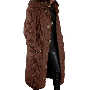 Manteau pull chaud en tricot ample pour <span class=keywords><strong>femme</strong></span>, <span class=keywords><strong>veste</strong></span> longue avec poche vent, grande taille 5XL, nouvelle collection <span class=keywords><strong>hiver</strong></span> Offre Spéciale - Product Image 3