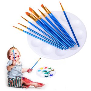 Pintura de acrílico cepillos de pelo de punta plana cepillos de acrílico de aceite pequeña acuarela artista pinceles de pintura a granel para los niños - Product Image 2