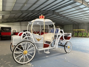 Carruaje tirado por caballos <span class=keywords><strong>de</strong></span> <span class=keywords><strong>princesa</strong></span> calabaza blanca <span class=keywords><strong>de</strong></span> lujo para festivales al aire libre Elegante entrenador real para eventos <span class=keywords><strong>de</strong></span> temática Retro - Product Image 6