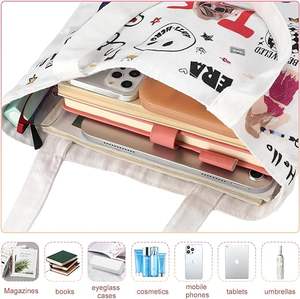 Bolsas de mano con estampado personalizado, bolso de lona con estampado de <span class=keywords><strong>cantante</strong></span>, para niñas, cantantes, mercancía, regalos para amantes de la música - Product Image 3