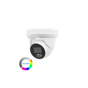 Full Color IR Warmlight Dual Light 5MP 6MP 8MP 4K Mini Turret Security IP Camera 2.8mm POE Build In Mic. Smart Motion Detection