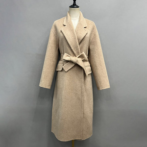 Cappotto Lungo da Donna Jancoco in Misto Lana con Cintura e Collo a Revers per Autunno e Inverno, Ideale per l'Ufficio - Product Image 1