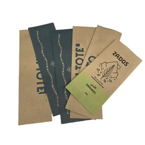 Custom marrom kraft papel bolsa snack bar embalagem PLA compostabe papel embalagem saquetas