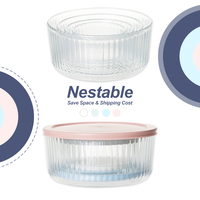 Boîte à lunch empilable en verre borosilicate de haute qualité, récipients de préparation des repas, sans BPA, compatible micro-ondes, compatible lave-vaisselle, hermétique