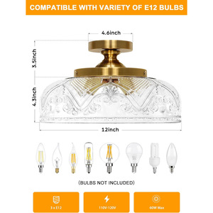 Brass Ceiling <b>Light</b> <b>Led</b> European Style Surface Mounted For <b>Hallway</b> Entryway Living Room - Product Image 4