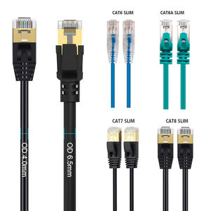 Cable de Red Ethernet Plano OEM de Fábrica Cat5E Cat6 Cat6A Cat7 Cat8 UTP FTP de 0.5 <span class=keywords><strong>m</strong></span> 1m, Cable de Conexión Cat6 Delgado - Product Image 2