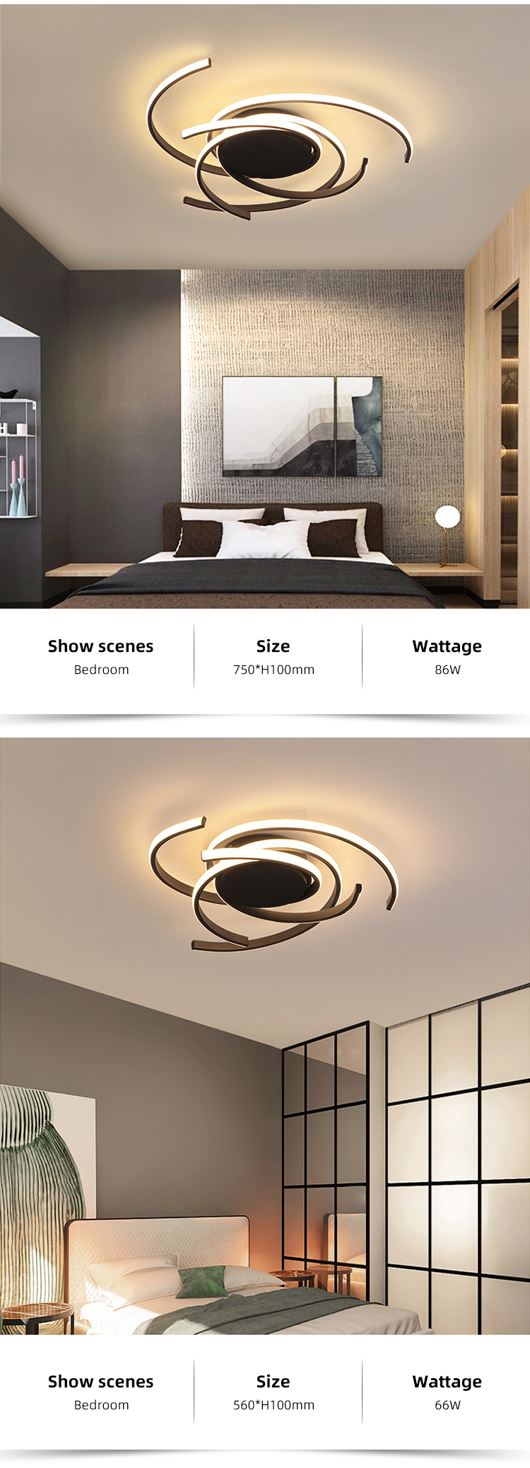 New Design Modern Classic Silica Gel Home Decor Indoor Metal Aluminum Led Ceiling Lighting
