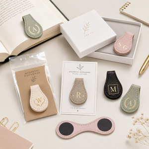 Wholesale Custom Vegan PU Genuine <strong>Leather</strong> Corner Magnetic <strong>Bookmarks</strong> Handmade Foil Logo Gift <strong>Bookmark</strong> - Product Image 6