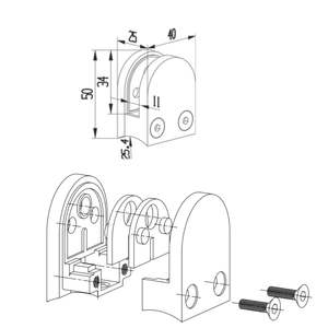 लेदर 304 316 स्टेनलेस स्टील ग्लास फिटिंग ग्लास क्लैंप बैलुस्ट्रेड्स हैंडरेल हार्डवेयर ग्लास रेलिंग सिस्टम सामान - Product Image 6
