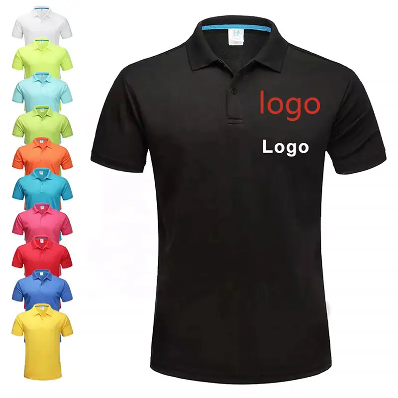 Dry-Fit 100% Polyester T Shirt Custom Golf Polo Shirt sublimasi polos Polo T-shirt katun pria Polo Shirt untuk pria