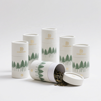 Boîte cylindrique doublée d'aluminium de qualité alimentaire de luxe personnalisée Tube de papier d'emballage unique pour thé de pots à épices commerciaux