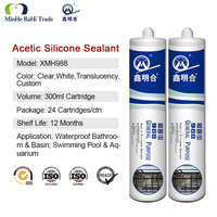 MH988 Mastic acide 300ml Haute flexibilité pour fenêtre Mastic en silicone acétique structurel étanche pour verre à double vitrage