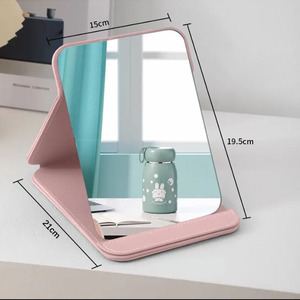 Zonyin Bán hàng nóng lớn màu đen trắng hồng gấp du lịch gương PU xách tay có thể điều chỉnh hình chữ nhật lớn Vanity gương cho du lịch - Product Image 1