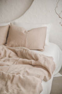 Ensemble de housse de couette en lin beige <span class=keywords><strong>latte</strong></span> personnalisé en gros | 100% lin français | Hôtel et usage domestique | OEM/ODM disponible - Product Image 4