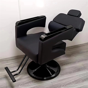Chaise de barbier inclinable en cuir noir et or de qualité supérieure, rotation à 360 degrés, mobilier de salon hydraulique durable - Product Image 6