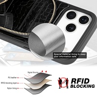 Étui de téléphone en cuir microfibre de luxe personnalisé en usine, bandoulière en métal, porte-cartes étanche estampé à chaud pour 13 Pro