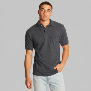 Polo à manches courtes sur mesure pour homme, grande taille, respirant, décontracté, avec poche imprimée - Product Image 1
