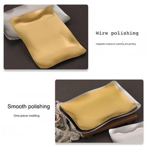 Plateau de barbecue en acier inoxydable, doré et argenté, rectangulaire, pour snacks, décoration artisanale, accessoires de cuisine, plateau à steak, service de snacks - Product Image 4