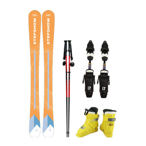 Ensemble de ski <span class=keywords><strong>alpin</strong></span> Manlin : skis jumeaux pour enfants débutants avec fixations, chaussures de ski et bâtons, 90 cm - Product Image 1