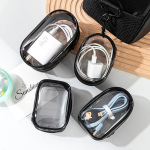 Sac de câble de stockage en Pvc transparent Mini porte-clés sac à fermeture éclair emballage de ligne de données sacs d'emballage de câble Usb - Product Image 5