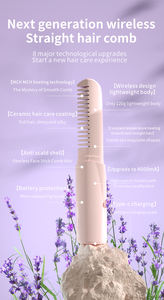 Mini <span class=keywords><strong>Plancha</strong></span> de Pelo Profesional Inalámbrica Portátil con Iones Negativos, Peine Caliente <span class=keywords><strong>Sin</strong></span> Dañar el Cabello, Cepillo Alisador - Product Image 2