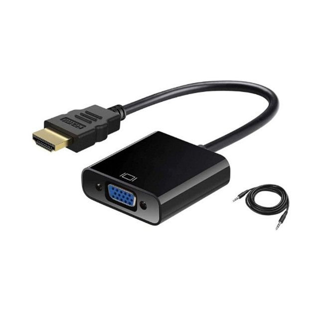 Hot Sale 1080P HDMI to VGA Adapter with 3.5mm Audio Cable Audio Video Adapter Converter