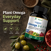 Complément alimentaire végétal Oméga 3 6 7 9 avec huiles de lin, de borragine et d'olive, gélules végétaliennes pour le bien-être quotidien, approvisionnement direct usine