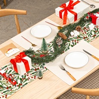 Nouvelle Nappe de Noël Transfrontalière Imprimée en Polyester, Origine Chine, Décoration de Table à Manger pour Usage Domestique