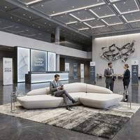 Ensemble de canapés modulaires géométriques de luxe personnalisables pour aéroport, sièges de salle d'attente VIP exécutifs, canapés modernes pour hall public, OEM