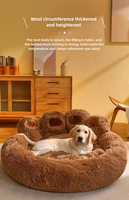Coussin doux pour animaux de compagnie en forme de patte d'ours, lit luxueux en fausse fourrure confortable pour chiens et chats, matelas chaud et lavable pour l'hiver