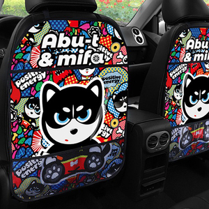 เบาะรถยนต์อัตโนมัติลายการ์ตูนน่ารักผ้าอ๊อกซ์ฟอร์ดขนาด65*44.5ซม. เบาะหลังป้องกันสกปรกป้องกันเด็กเตะที่จัดเก็บกระเป๋า - Product Image 5