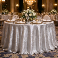 Nappe ronde de luxe en jacquard Paisley scintillant, housse de table infroissable pour mariage, banquet, hôtel, événement, vente en gros