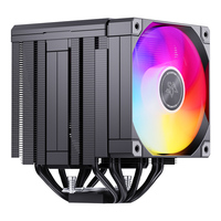 SNOWMAN AX660PRO-ABGB Noir Blanc 6 Tuyaux Affichage Température Double Ventilateurs 800-1900RPM ARGB Refroidisseur CPU Haute Performance 12VDC 3PIN pour CPU