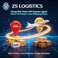 Transitaire 1688, Expédition Express DDP via DHL FedEx UPS de Chine vers l'Europe, Livraison Rapide FBA par Courrier Aérien Porte-à-Porte Zs