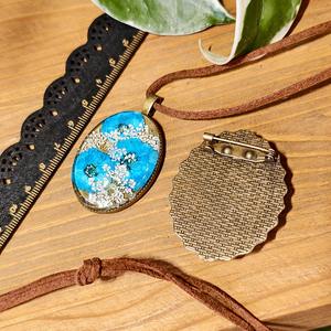 Mori Original hecho a mano Retro lana cadena collar broche Color crisantemo serie verdadera seca flor eterna grabado joyería - Product Image 5