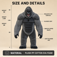 Costume de Mascotte Gonflable Personnalisé Gorille Géant Adulte, Costume de Singe King Kong en Fourrure pour Fête, Carnaval, Événement, Promotion