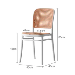 Cadeiras empilháveis de vime de plástico PP para jardim, mobília de jardim estilo moderno 2024