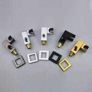 Accessoire de quincaillerie en laiton carré au design moderne, multicolore, réglable, noir mat brossé, léger, installation facile - Product Image 1