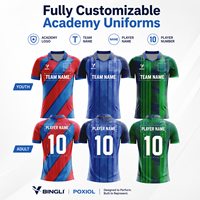 Tenues personnalisées pour académies de football : Maillots jeunes et adultes, kits d'équipe personnalisés pour plusieurs clubs canadiens, saison avec noms et numéros
