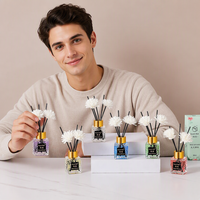 Ensemble cadeau diffuseur de parfum en rotin de luxe sur mesure en gros |   Désodorisant d'ambiance longue durée sans BPA, marque privée OEM pour la maison