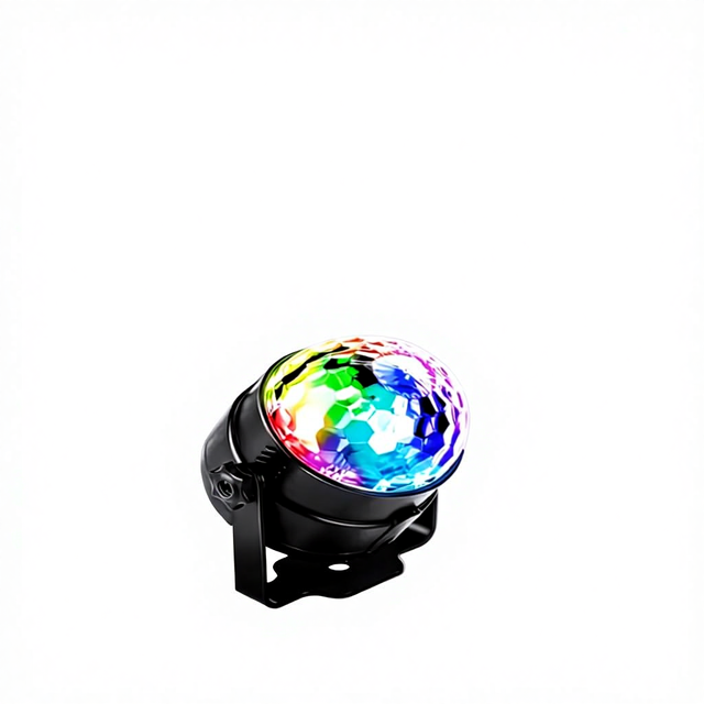 1pc Solar-Powered Sound-Activated RGB Disco Ball Light with Remote-7 Dynamic Modes for Theme Park Use