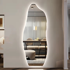 Specchio irregolare decorativo per la casa <span class=keywords><strong>Vintage</strong></span> moderno a corpo intero per la camera da letto ondulato <span class=keywords><strong>senza</strong></span> <span class=keywords><strong>cornice</strong></span> a LED specchio da parete - Product Image 1